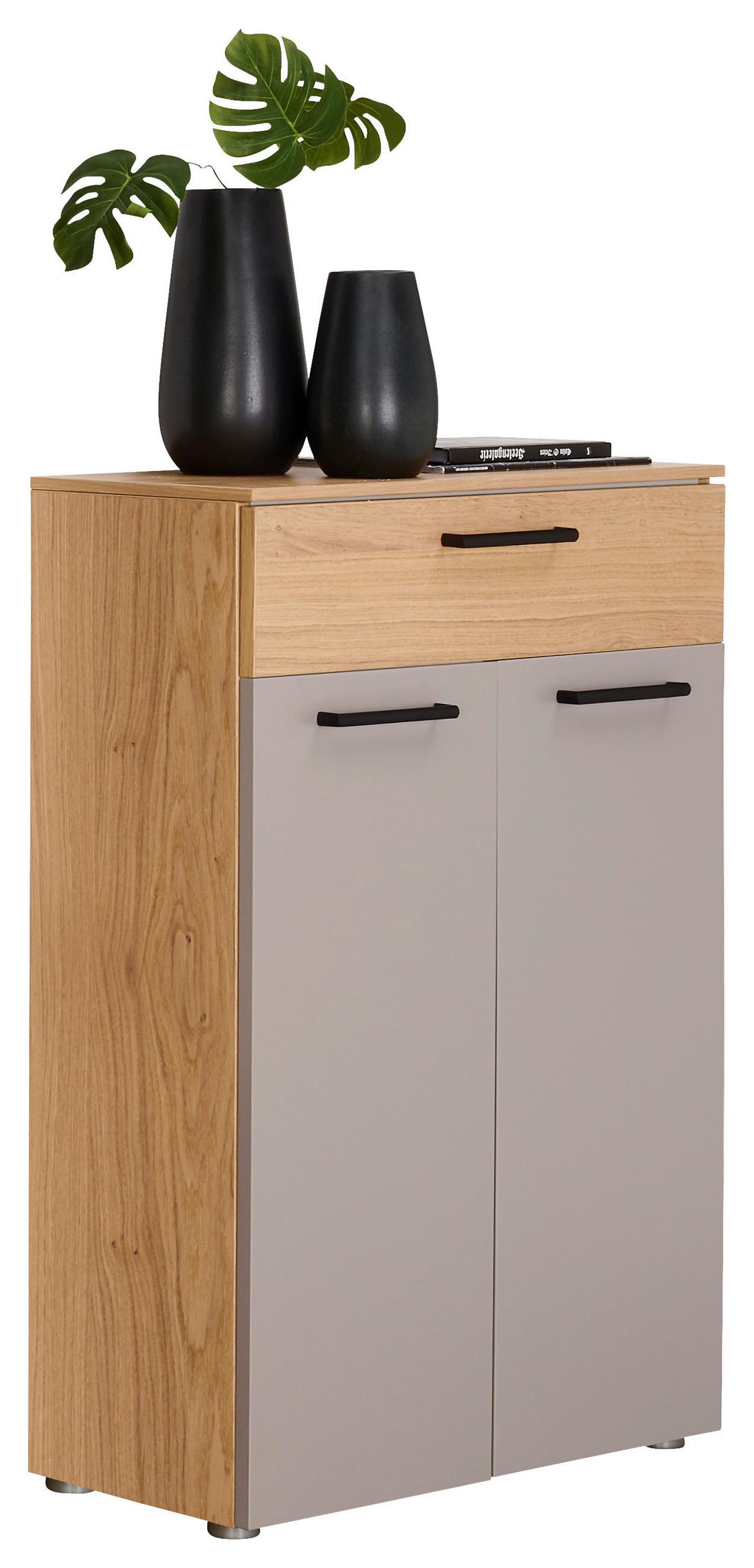 SCHUHSCHRANK  in 68/100/29 cm  - Wildeiche/Silberfarben, Design, Holzwerkstoff/Kunststoff (68/100/29cm) - Moderano