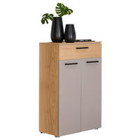 SCHUHSCHRANK  in 68/100/29 cm  - Wildeiche/Silberfarben, Design, Holzwerkstoff/Kunststoff (68/100/29cm) - Moderano