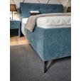 POLSTERBETT 180/200 cm,  in Blau, Bettkasten, Lattenroste, Matratzen, H2 + H3 = mittel + fest  - Blau/Anthrazit, Design, Holz/Textil (180/200cm) - Voleo