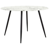 ESSTISCH in Metall, Glas 120/120/76 cm  - Schwarz/Weiß, MODERN, Glas/Metall (120/120/76cm) - MID.YOU