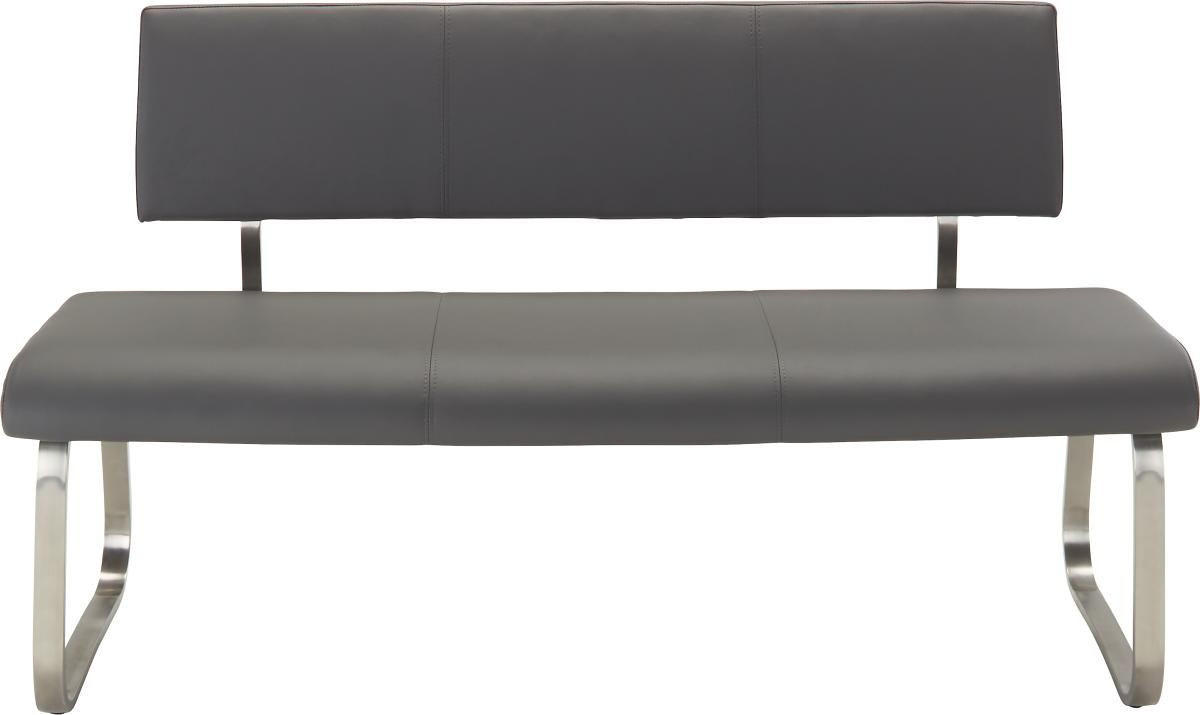 SEDACÍ LAVICE, šedá, barvy nerez oceli - šedá/barvy nerez oceli, Design, kov/plast (155/86/59cm) - Livetastic