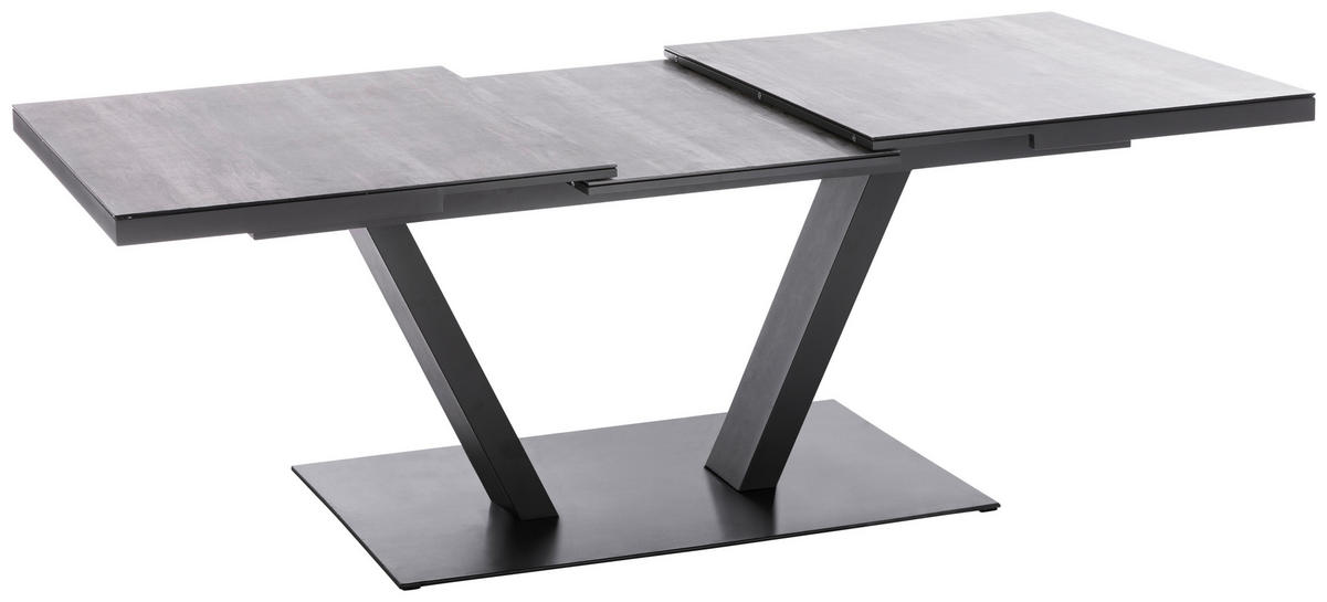 GARTENTISCHGRUPPE beschichtet Aluminium  - Anthrazit/Schwarz, Basics, Glas/Textil