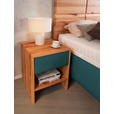 POLSTERBETT Matratze, Lattenrost, Bettkasten Buchefarben, Petrol 180/200 cm  - Buchefarben/Petrol, Design, Holz/Textil (180/200cm) - Valnatura