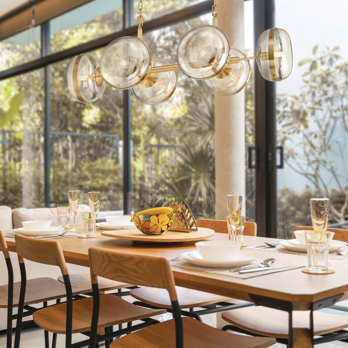 PENDELLEUCHTE  - Messingfarben, KONVENTIONELL, Glas/Metall (44/110,5/53,3cm) - Elstead Lighting