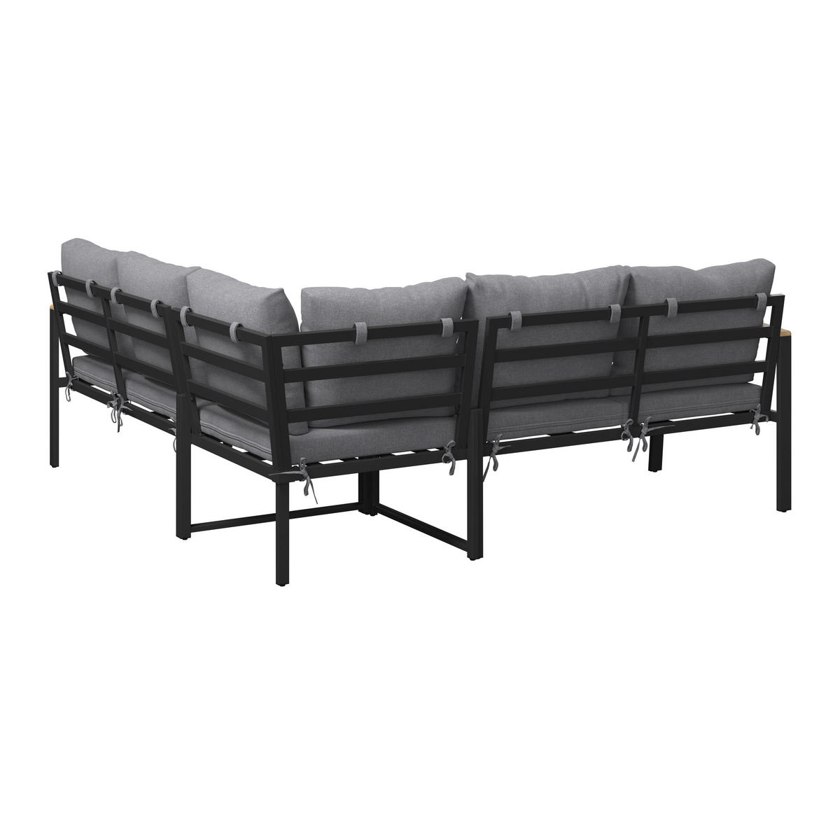 LOUNGEGARNITUR  - Grau/Akaziefarben, Design, Holz/Textil (198/198cm) - Ambia Garden