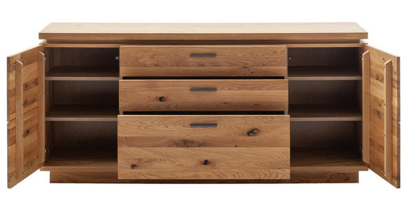 SIDEBOARD Eichefarben  180/84/44 cm  - Eichefarben/Anthrazit, Natur, Holz/Holzwerkstoff (180/84/44cm) - Linea Natura