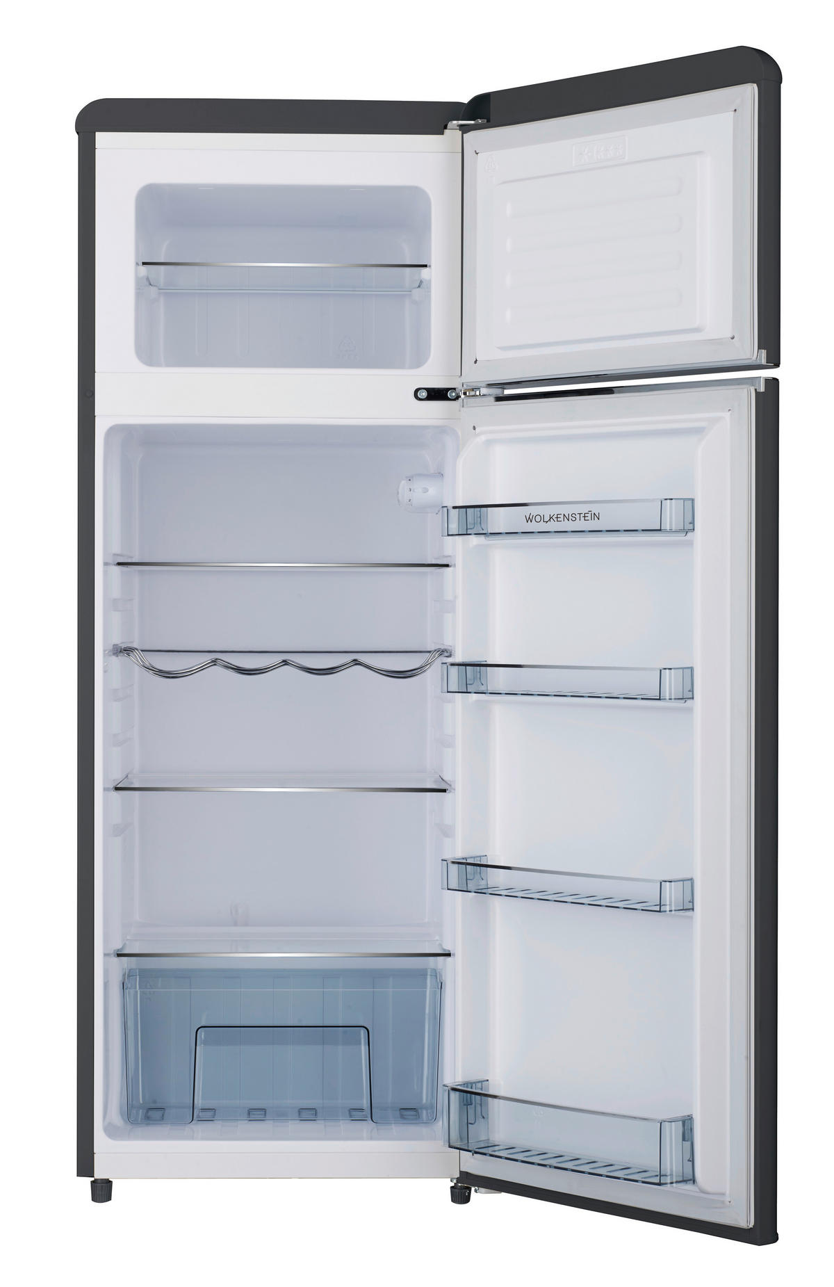 KÜHL-GEFRIER-KOMBINATION GK212.4RT B  - Schwarz, Basics, Kunststoff/Metall (54,50/145,60/62,60cm) - Wolkenstein