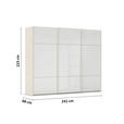 SCHWEBETÜRENSCHRANK  in Weiß, Champagner  - Champagner/Weiß, KONVENTIONELL, Glas/Holzwerkstoff (242/223/68cm) - Novel
