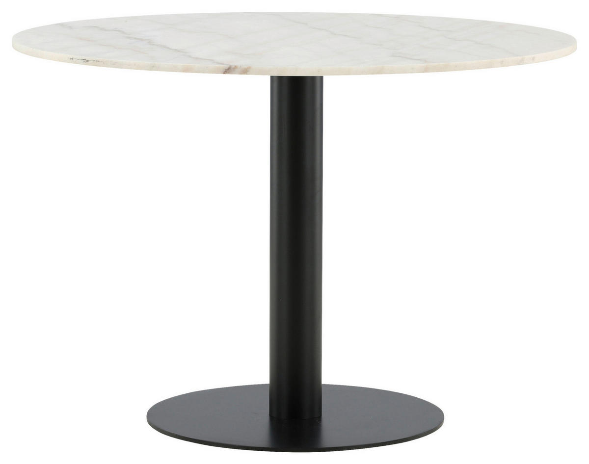 MATBORD i metall, sten 106/106/75 cm   - vit/svart, Design, metall/sten (106/106/75cm) - Livetastic