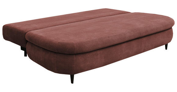 SCHLAFSOFA in Webstoff, Plüsch Terracotta  - Terracotta/Schwarz, Design, Textil (213/89/105cm) - Novel