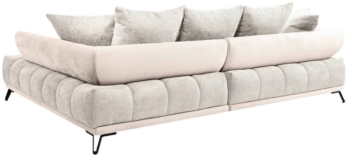 ECKSOFA Beige Chenille Zierkissen, Rückenkissen, Rücken echt  - Beige/Schwarz, MODERN, Textil/Metall (262/184cm) - MID.YOU