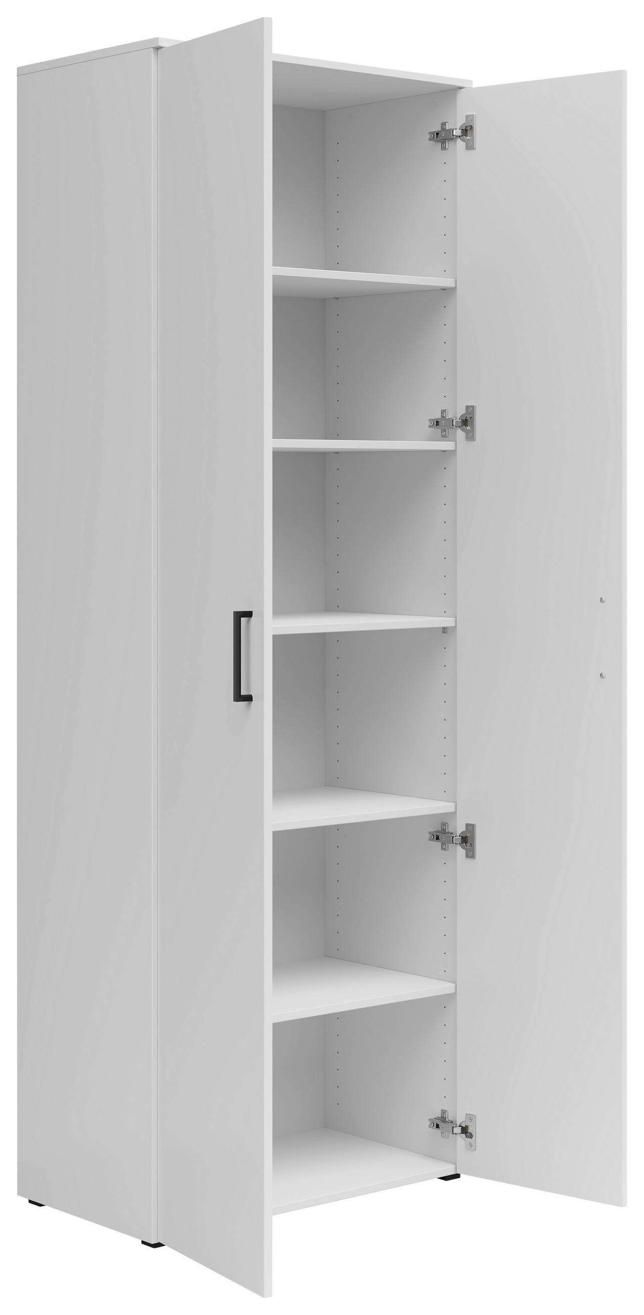 MEHRZWECKSCHRANK 70/195/40 cm  in Weiß  - Anthrazit/Schwarz, MODERN, Holzwerkstoff/Kunststoff (70/195/40cm) - Carryhome