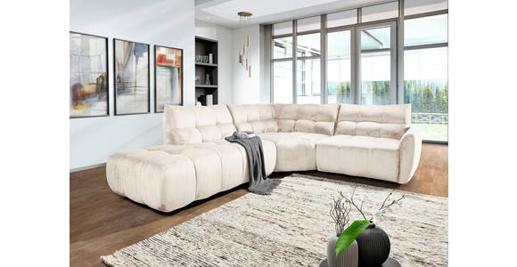 ECKSOFA Beige Flachgewebe  - Beige/Schwarz, MODERN, Kunststoff/Textil (275/235cm) - Landscape