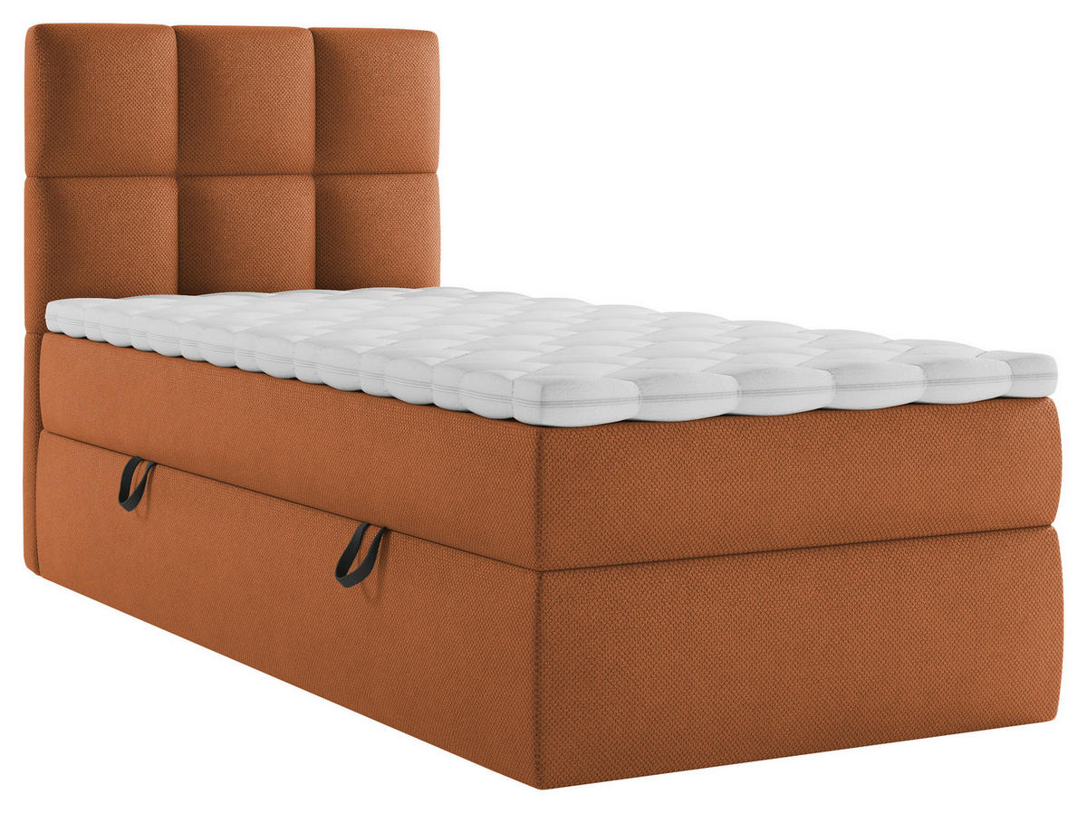BOXBETT 90/200 cm  in Rostfarben  - Rostfarben/Schwarz, Modern, Holz/Holzwerkstoff (90/200cm) - MID.YOU