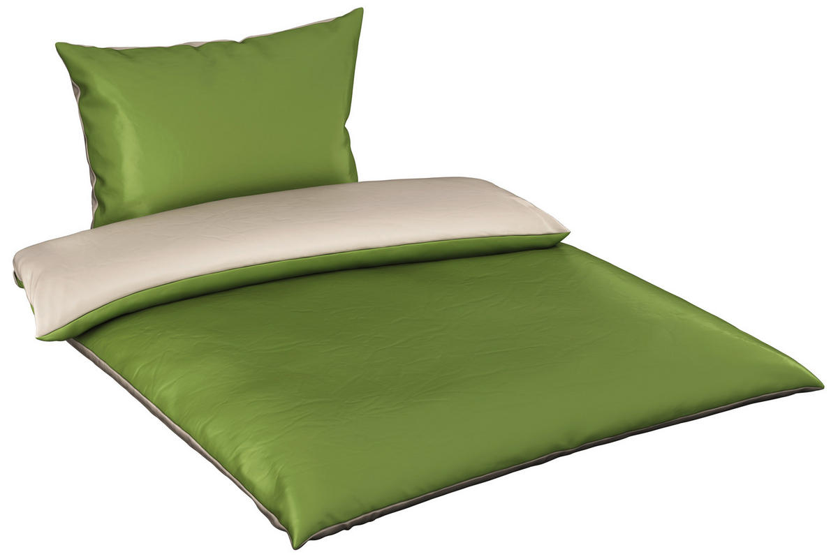 POSTELJINA SA DVA LICA OLIVE 200/200 cm saten zelena  - zelena, Osnovno, tekstil (200/200cm) - Esposa