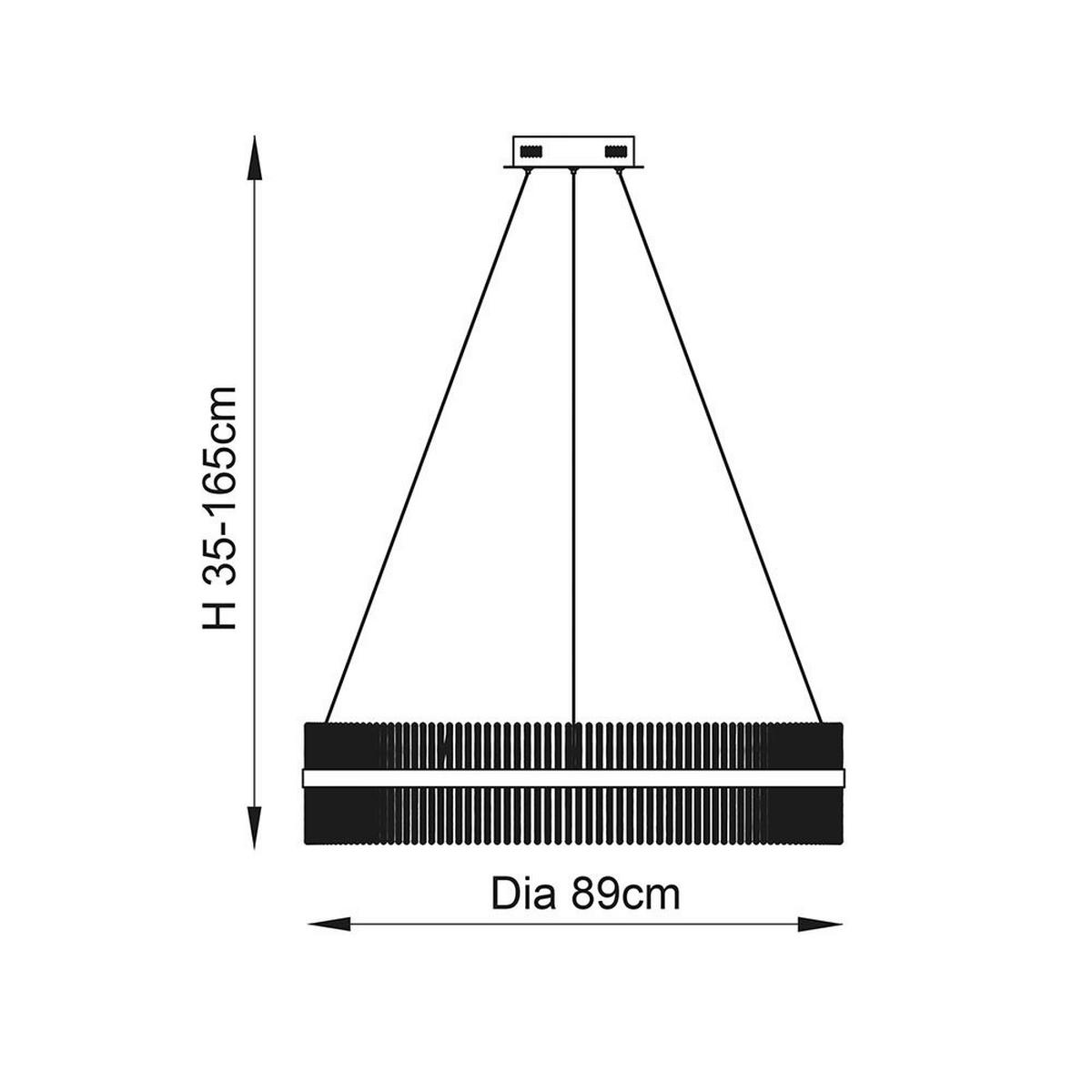 PENDELLEUCHTE 89/45-165 cm  - Goldfarben, KONVENTIONELL, Metall (89/45-165cm) - ENDON