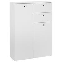 MIDISCHRANK 80/110/30 cm  - Weiss/Schwarz, Modern, Holzwerkstoff/Kunststoff (80/110/30cm) - MID.YOU