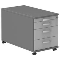 ROLLCONTAINER 42,7/54,4/80 cm  - Anthrazit/Hellgrau, Konventionell, Holzwerkstoff/Metall (42,7/54,4/80cm) - Moderano