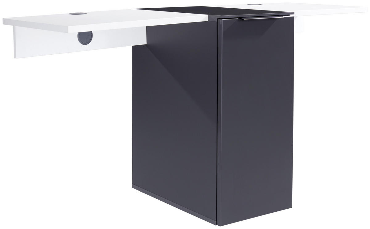 TV-BORD i {item.attr('143-279'), [ ]}{item.attr('B-DIMENSION'),[]} - vit/grafitfärgad, Modern, trämaterial (160/76/51cm)