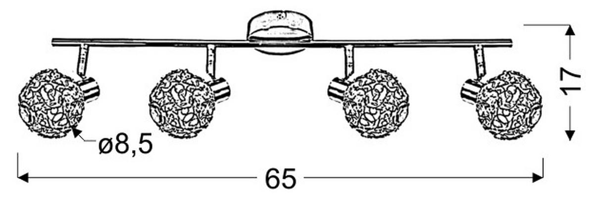 STRAHLER Collar 65/8.5/17 cm   - Chromfarben/Transparent, KONVENTIONELL, Glas/Metall (65/8.5/17cm)