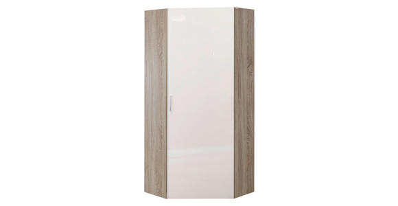 GARDEROBENSCHRANK in 80/185/80 cm - Chromfarben/Eichefarben, Design, Holzwerkstoff/Kunststoff (80/185/80cm) - Xora