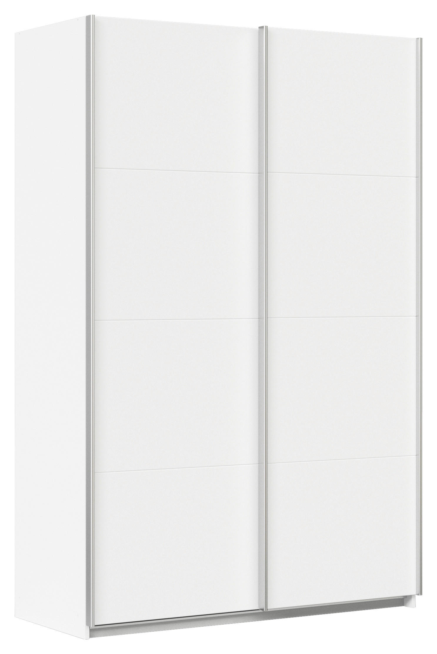 SCHWEBETÜRENSCHRANK  in Weiß  - Alufarben/Weiß, KONVENTIONELL, Holzwerkstoff/Metall (136/210/62cm) - Xora