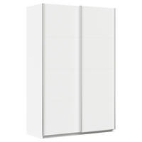 SCHWEBETÜRENSCHRANK  in Weiß  - Alufarben/Weiß, KONVENTIONELL, Holzwerkstoff/Metall (136/210/62cm) - Xora