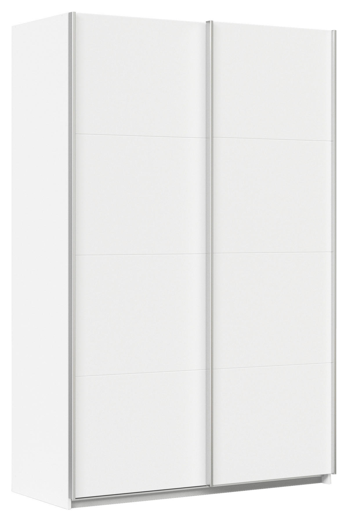 SCHWEBETÜRENSCHRANK  in Weiß  - Alufarben/Weiß, KONVENTIONELL, Holzwerkstoff/Metall (136/210/62cm) - Xora