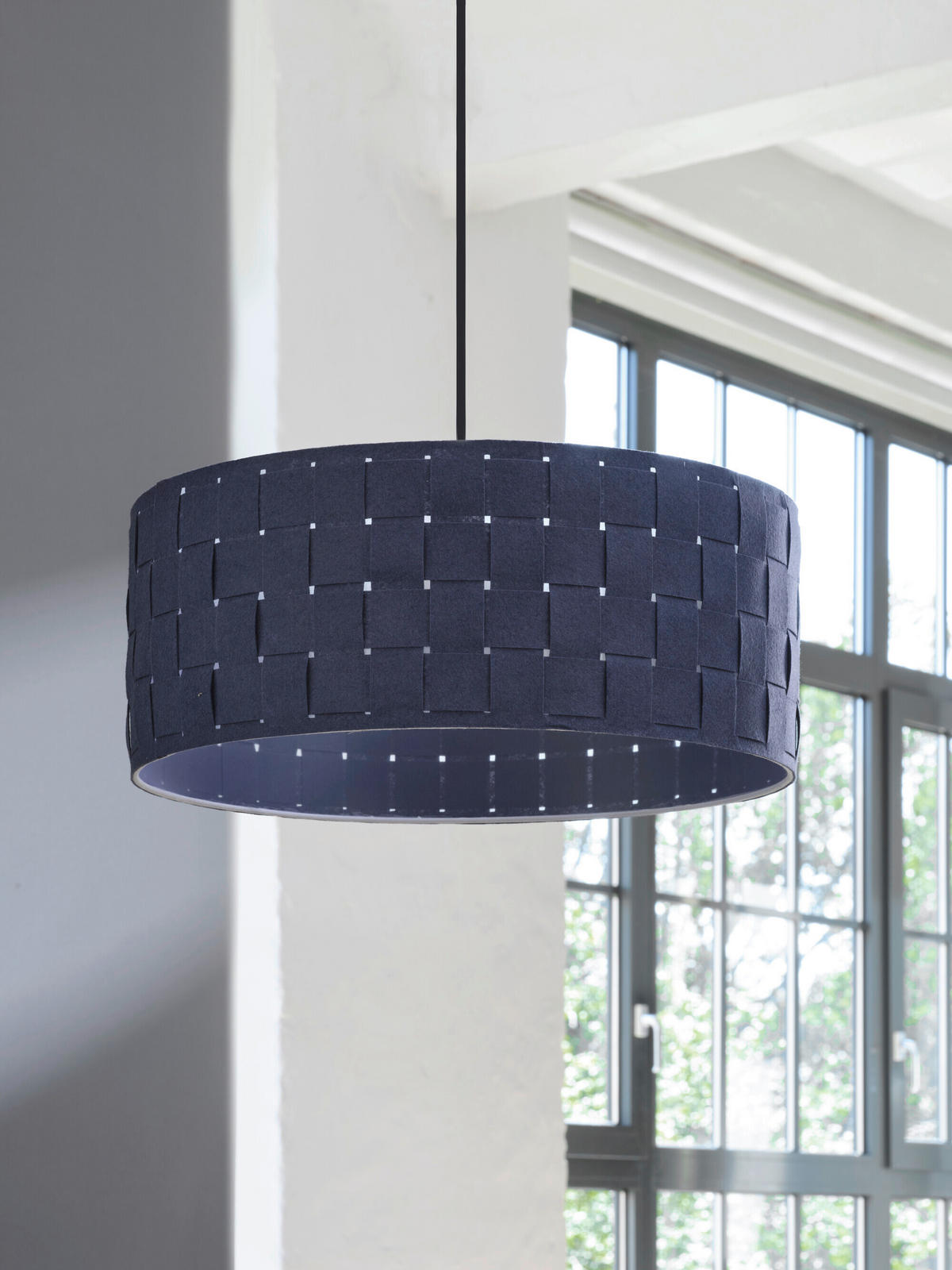 HÄNGELEUCHTE 48/121 cm  - Dunkelgrau, Basics, Naturmaterialien/Metall (48/121cm) - Osram