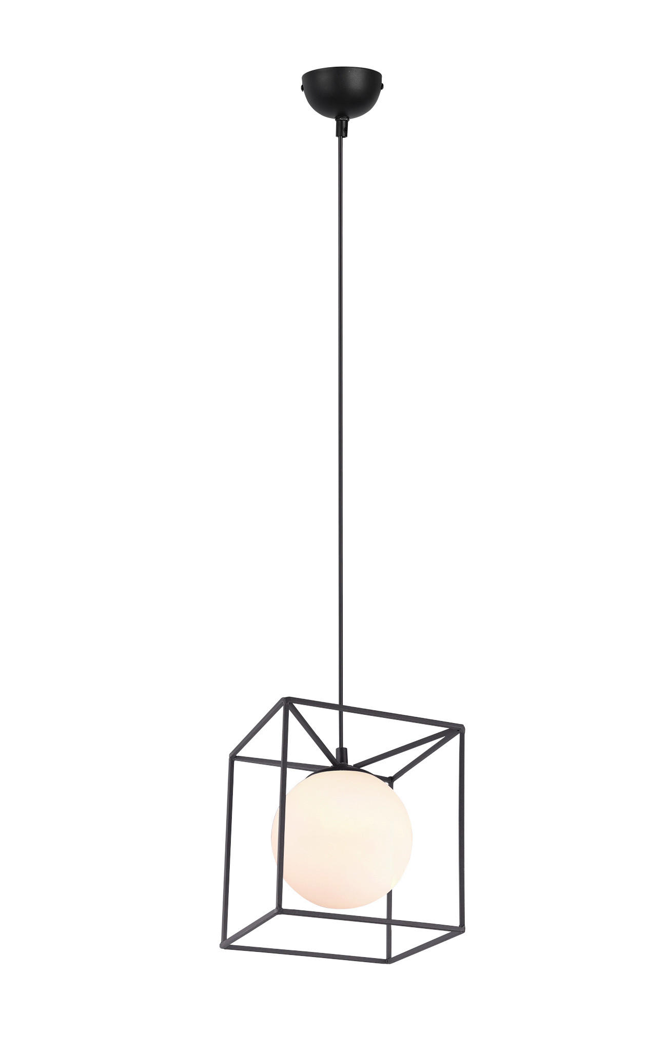 VISEČA SVETILKA  Gabbia 20/150/20 cm           E27 - bela, Trendi, kovina/steklo (20/150/20cm)