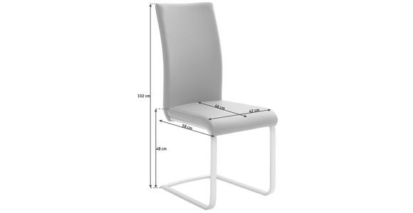SCHWINGSTUHL in Edelstahl Lederlook - Edelstahlfarben/Creme, Design, Textil/Metall (42/102/58cm) - Novel