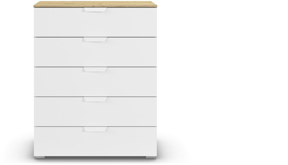 KOMMODE  in 80/100/43 cm  - Weiß/Eiche Artisan, Design, Holzwerkstoff/Metall (80/100/43cm) - Carryhome