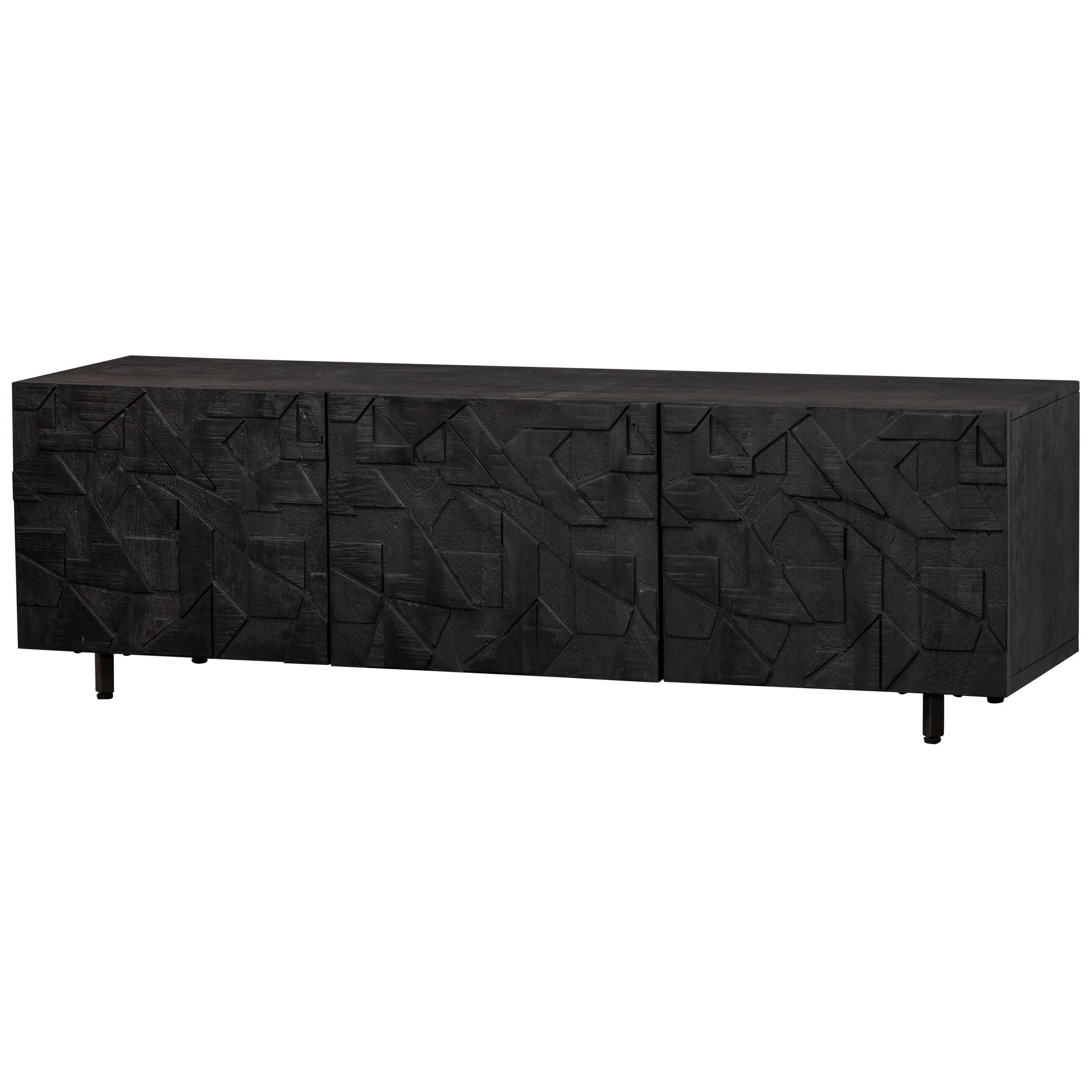 LOWBOARD Counter  in 160/50/45 cm  - Schwarz, Design, Holz (160/50/45cm) - Livetastic