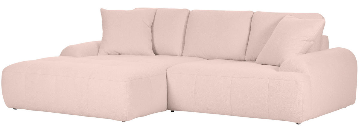 ECKSOFA Rosa Flachgewebe  - Schwarz/Rosa, KONVENTIONELL, Kunststoff/Textil (195/286cm) - Carryhome
