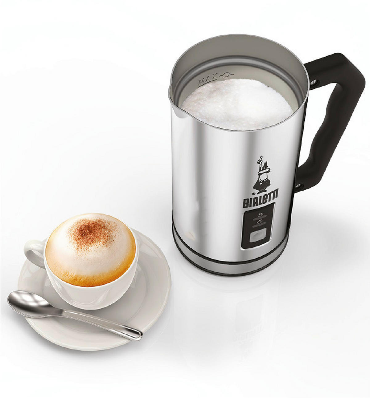 MILCHSCHÄUMER  - Silberfarben, Basics, Kunststoff/Metall (16/11/18.7cm) - Bialetti