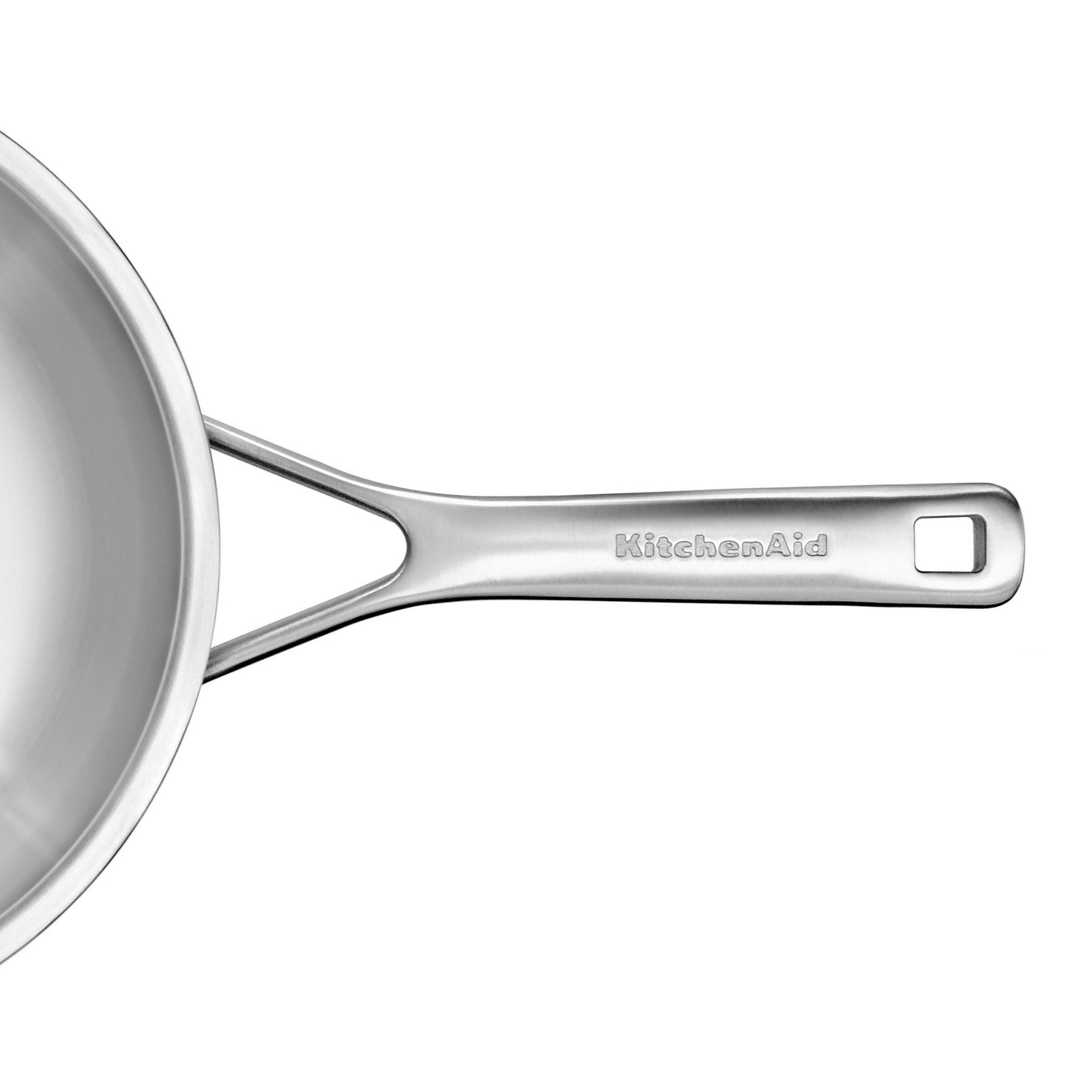WOK Multi-Ply Stainless Steel 28 cm  - Edelstahlfarben, Basics, Glas/Metall (28cm) - Kitchenaid