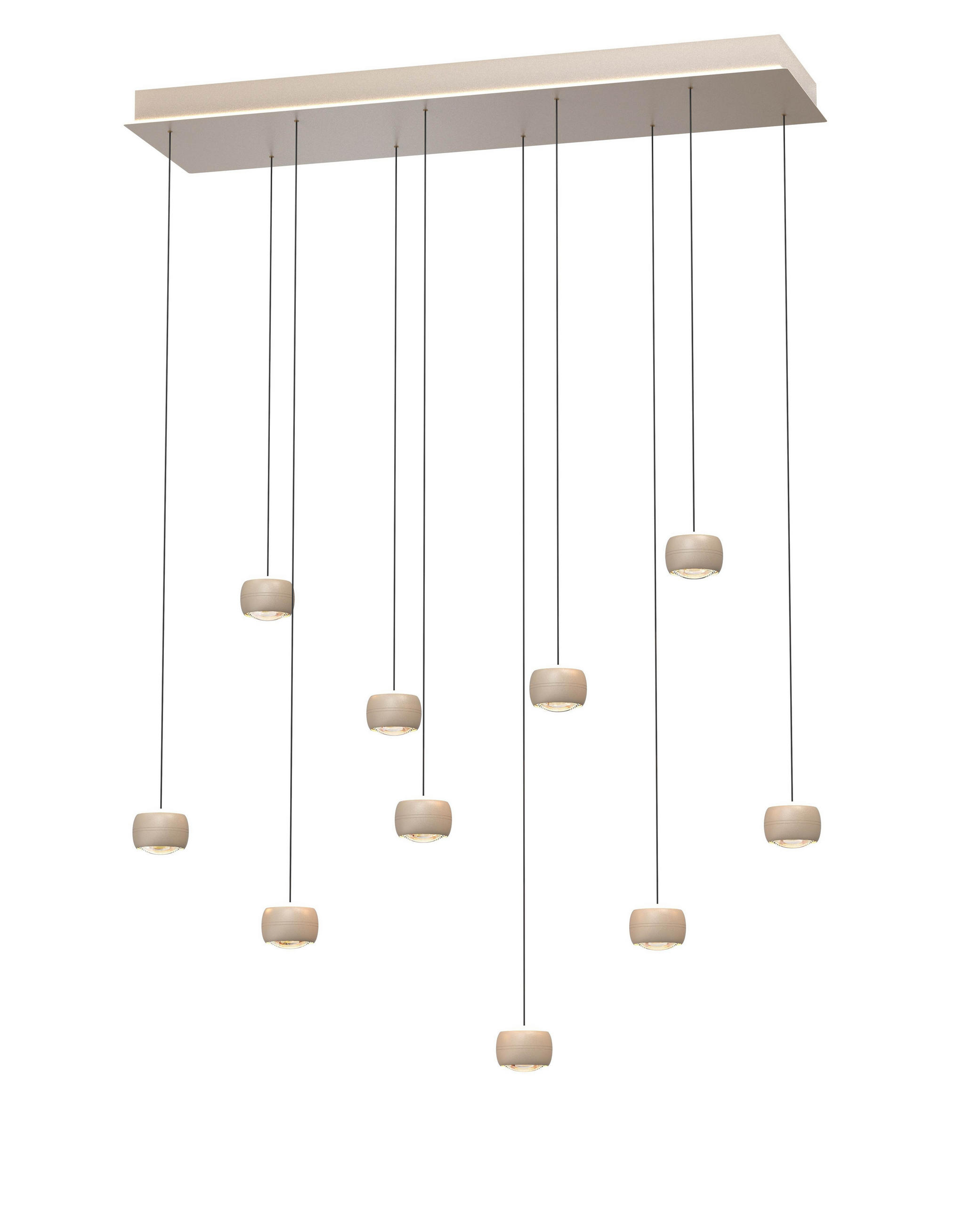 LED-HÄNGELEUCHTE Quiberon 110/31/180 cm   - Sandfarben, Design, Metall (110/31/180cm)