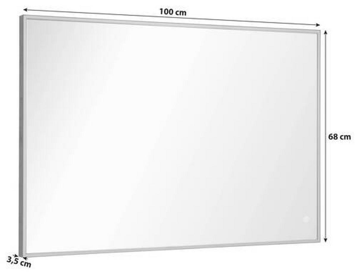 BADEZIMMERSPIEGEL 100/68/3,5 cm  - Schwarz, MODERN, Glas/Kunststoff (100/68/3,5cm) - Voleo