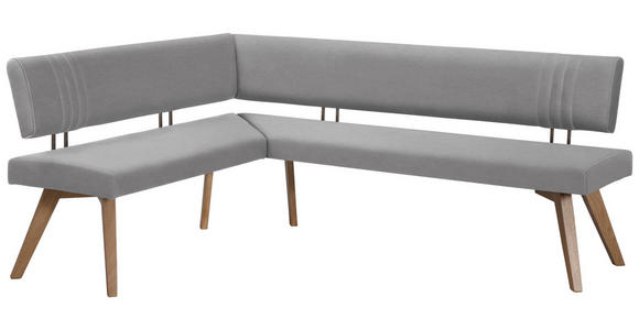 ECKBANK 160/190 cm in Hellgrau, Wildeiche - Wildeiche/Eichefarben, Design, Holz/Textil (160/190cm) - Venda
