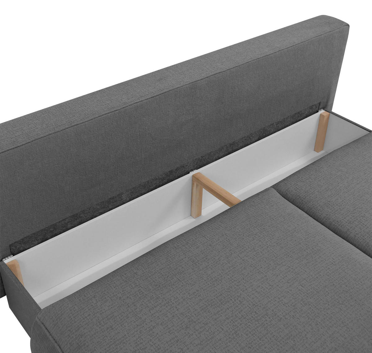 SCHLAFSOFA Jacquard Dunkelgrau  inkl. Rückenkissen, Bettkasten, Schlaffunktion, Rücken echt, Liegefläche im Originalstoff  - Dunkelgrau/Schwarz, KONVENTIONELL, Kunststoff/Textil (210/92/100cm) - Milino