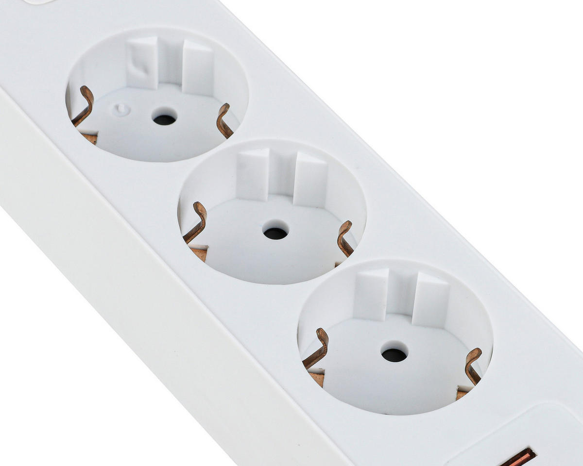 STECKDOSENLEISTE - Weiß, Basics, Kunststoff/Metall (24/5,5/4cm) - Mican