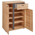 SCHUHSCHRANK 80/107/40 cm  - Eichefarben/Anthrazit, Natur, Holz/Holzwerkstoff (80/107/40cm) - Linea Natura