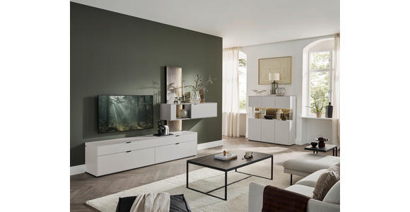 WOHNWAND  in Hellgrau  306/204,9/45,2 cm  - Hellgrau, Design, Glas/Keramik (306/204,9/45,2cm) - Dieter Knoll