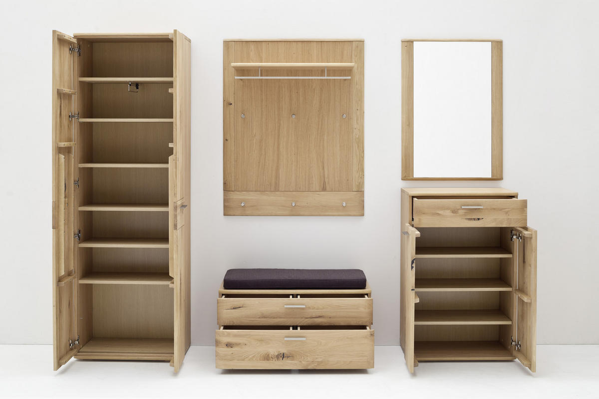 GARDEROBE 5-teilig  in 240/197/38 cm  - Eichefarben, Natur, Holz/Holzwerkstoff (240/197/38cm)