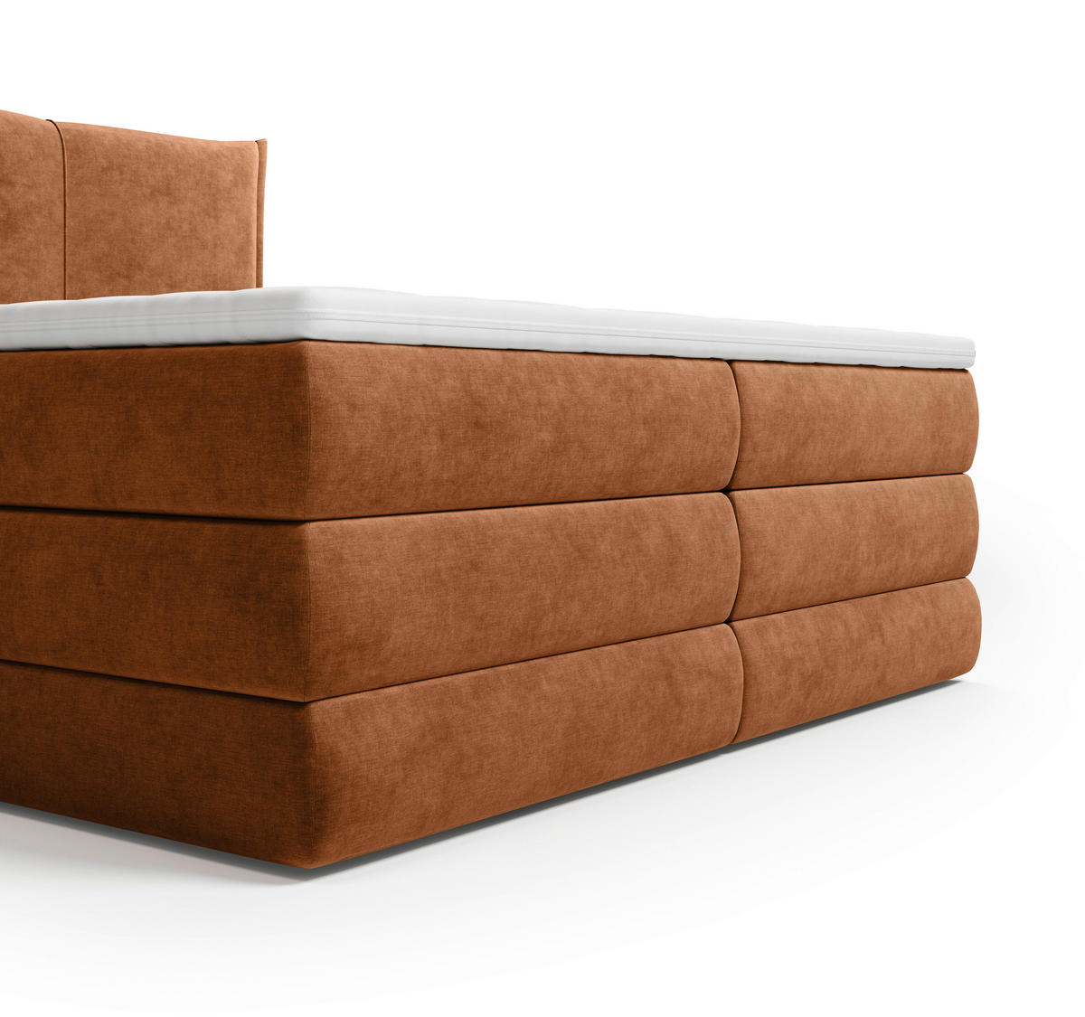 KONTINENTALSÄNG 180/200 cm  i terrakotta  - svart/terrakotta, Modern, trämaterial/trä (180/200cm) - MID.YOU