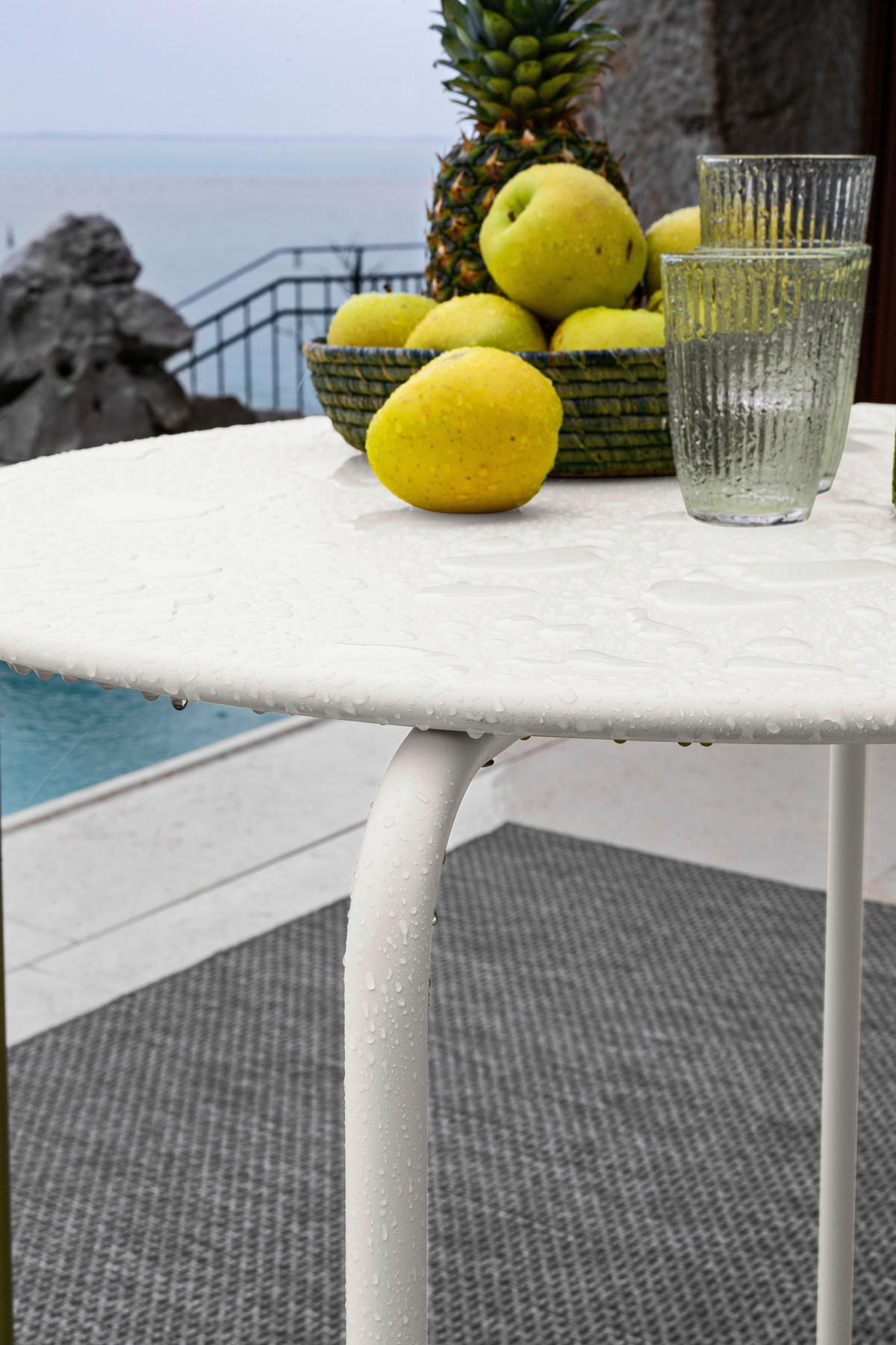 GARTENTISCH 80/80/75 cm Metall rund  - Weiß, Basics, Metall (80/80/75cm) - Connubia 