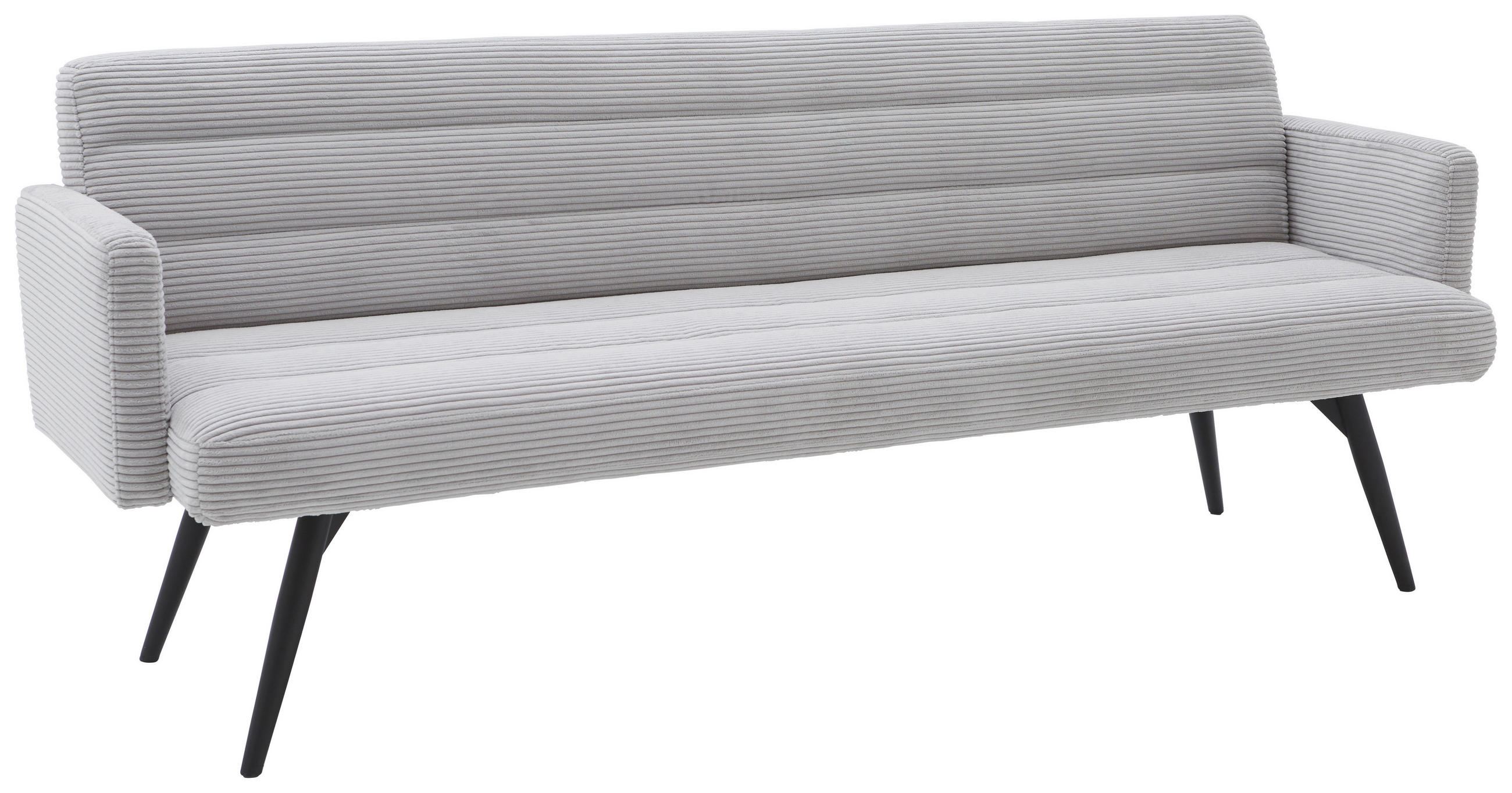 SITZBANK 216/86/68 cm Cord Hellgrau Metall  - Hellgrau/Schwarz, Design, Textil/Metall (216/86/68cm) - Dieter Knoll