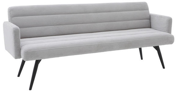 SITZBANK 216/86/68 cm Cord Hellgrau Metall - Hellgrau/Schwarz, Design, Textil/Metall (216/86/68cm) - Dieter Knoll
