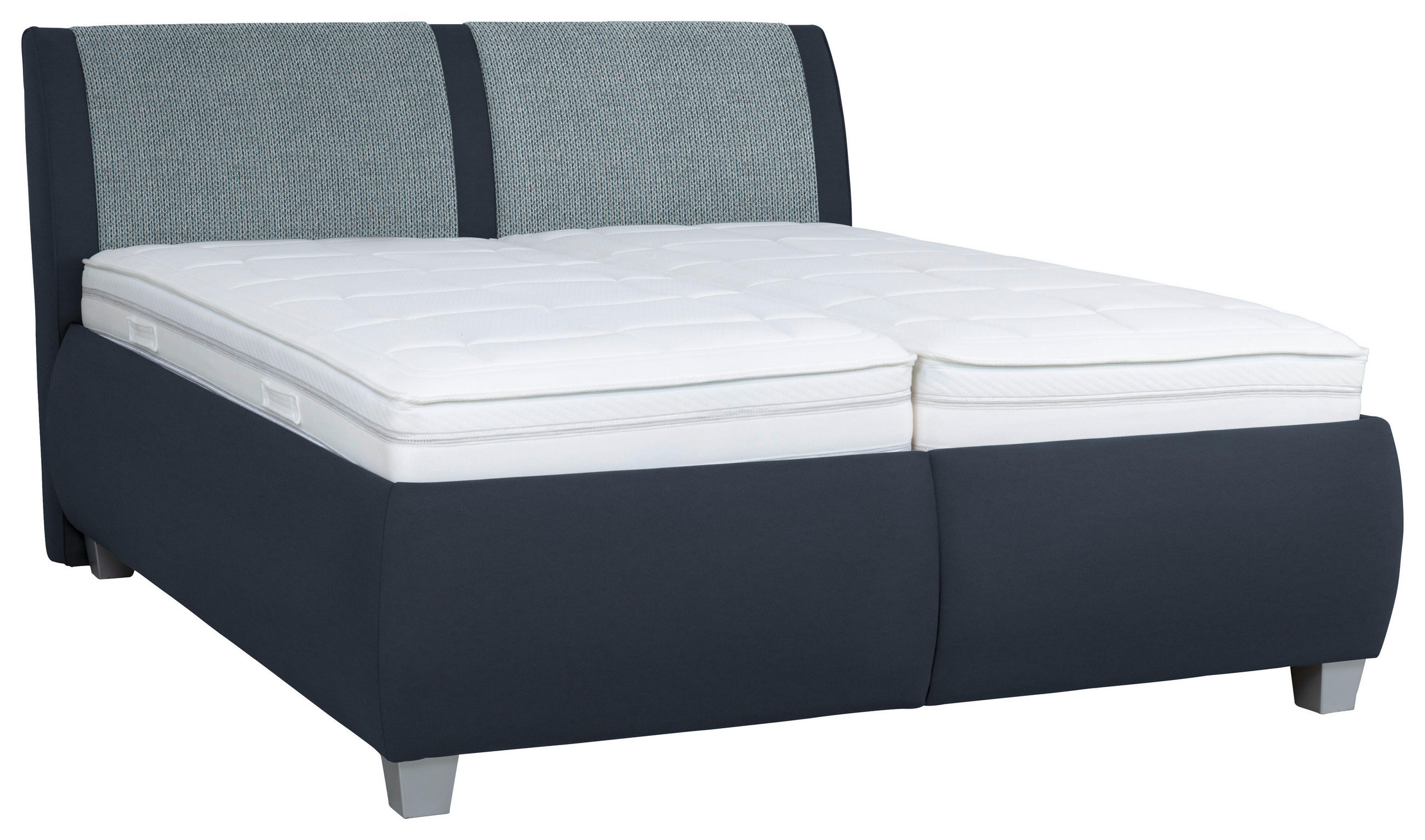 POLSTERBETT Matratze, Lattenrost, Bettkasten Blau 160/200 cm  - Blau/Silberfarben, Design, Holzwerkstoff/Kunststoff (160/200cm) - Beldomo - Sleep