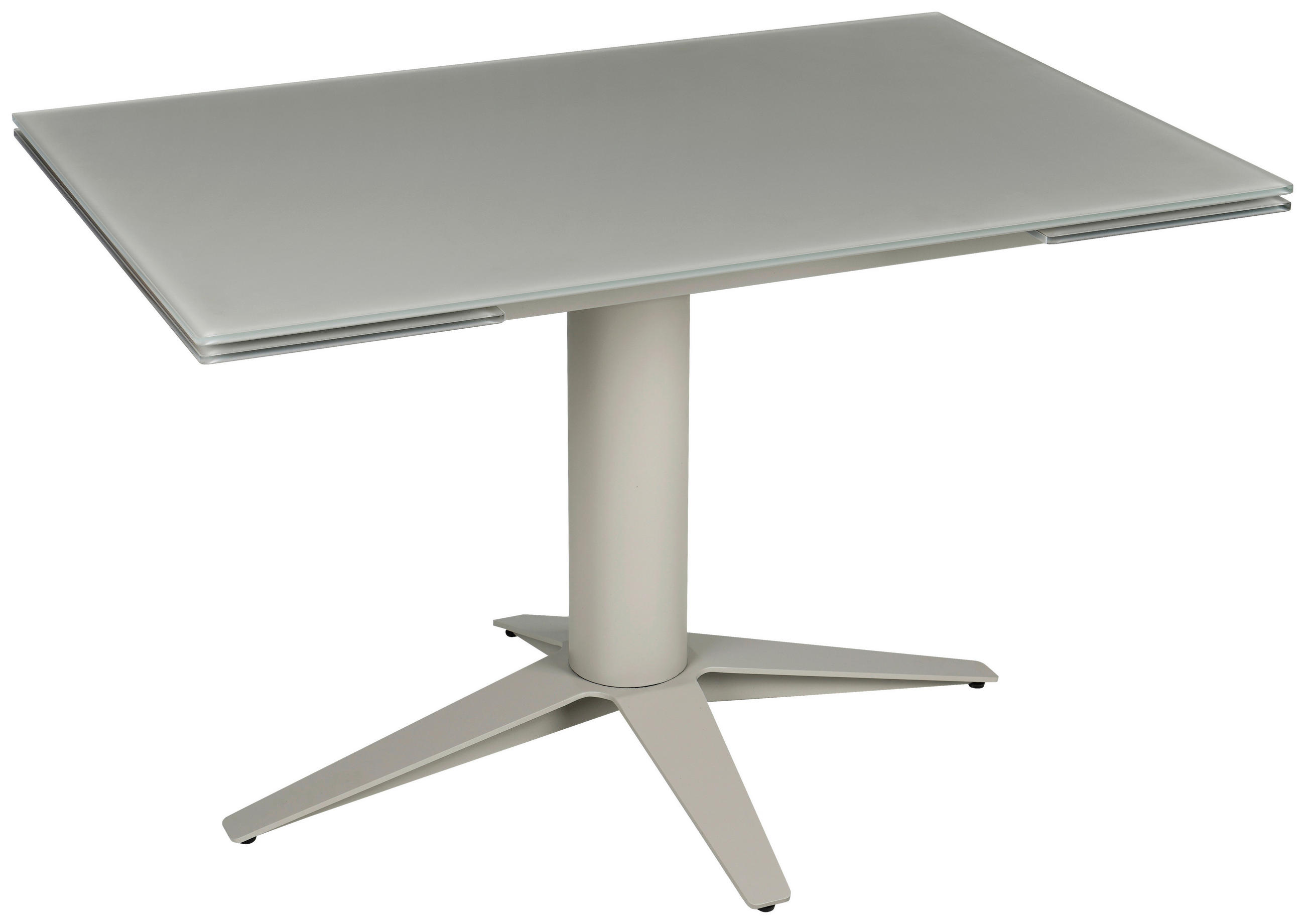 ESSTISCH in Metall, Glas 120-180/80/76 cm  - Taupe, Design, Glas/Metall (120-180/80/76cm) - Stylife